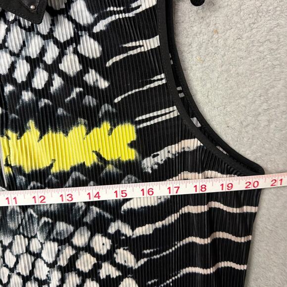 Jamie Sadock Women's Viper Sleeveless Golf Top Black White Yellow Abstract SZ L - Picture 3 of 5